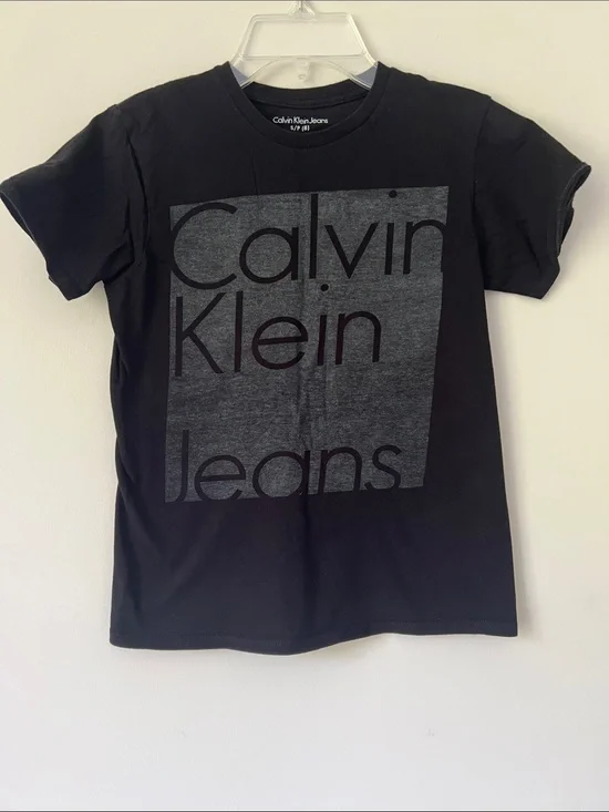 Calvin Klein Jeans Black Tee with White Logo Print