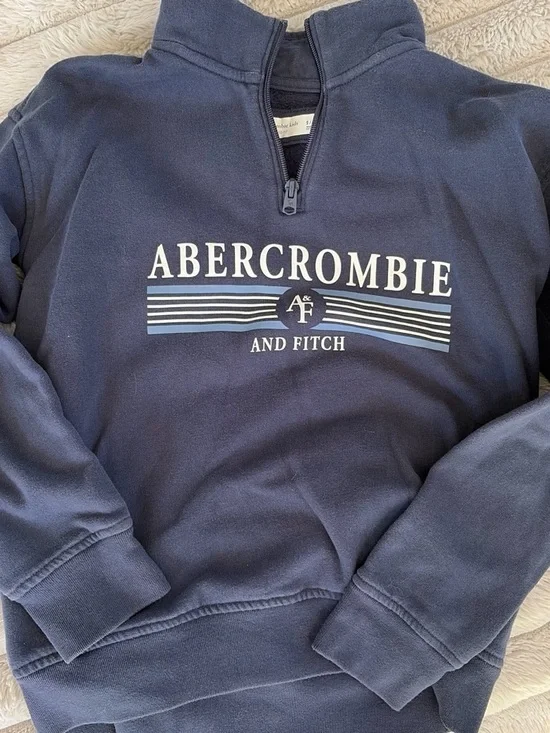 abercrombie kids charcoal gray quarter-zip sweatshirt