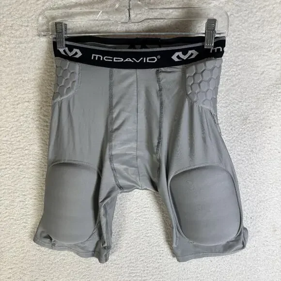 McDavid Padded Compression Shorts Mens Medium Gray Football Sports
