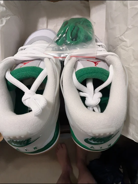 Nike Air Jordan 4 RM Kids' White and Green Air Sneakers