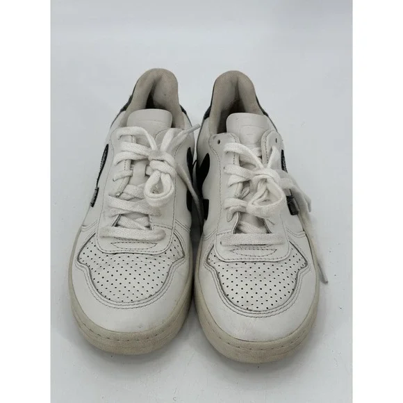 Veja V-10 Leather Sneakers White/Black Women's‎ Size 6