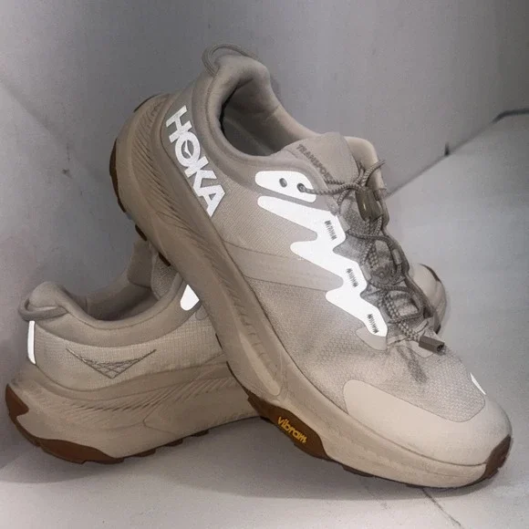 Hoka Transport Eggnog White Athletic Gym Running Walking Hiking Shoes Size 8B