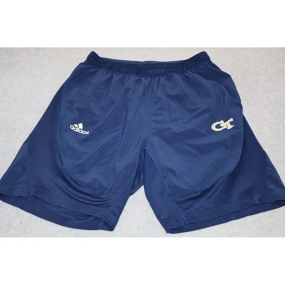 Adidas Georgia Tech Shorts Men Large Blue Training Yellow Jackets 8