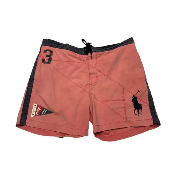 Vintage Polo Ralph Lauren Yacht Club RYC Big Pony Swim Shorts Men's Medium
