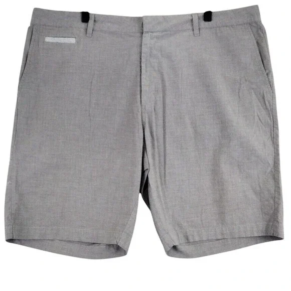 Linksoul Mens‎ 40 Gray Flat Front Performance Shorts Cotton Spandex Golf Casual