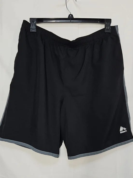 RBX Men’s Black Athletic Shorts with Gray Trim