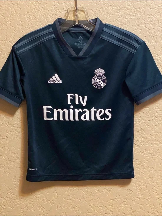 adidas Kids Real Madrid Navy Blue Fly Emirates Soccer Jersey