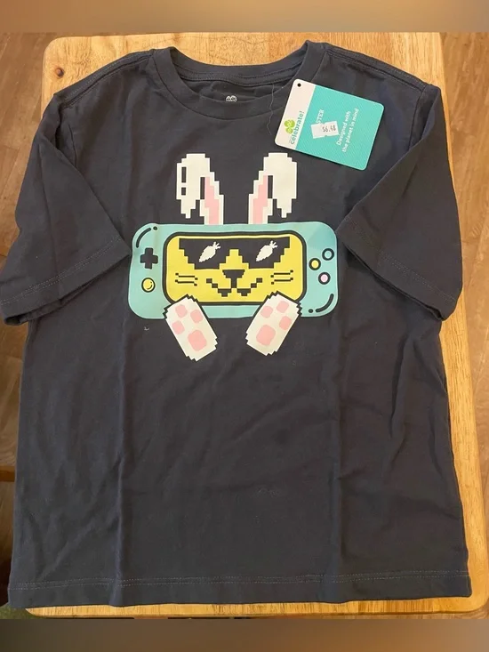 Crazy 8 Boys' Navy Bunny Gamer Graphic Tee-size 6-7