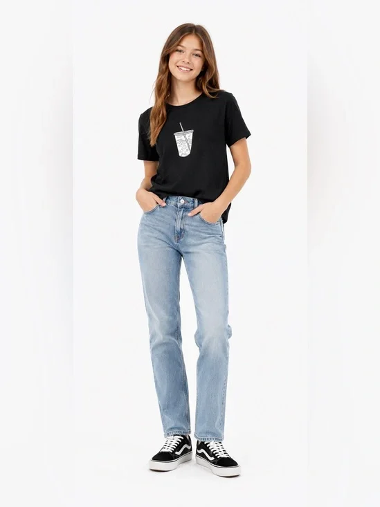 Charli D’amelio Black T-Shirt with Drink Graphic