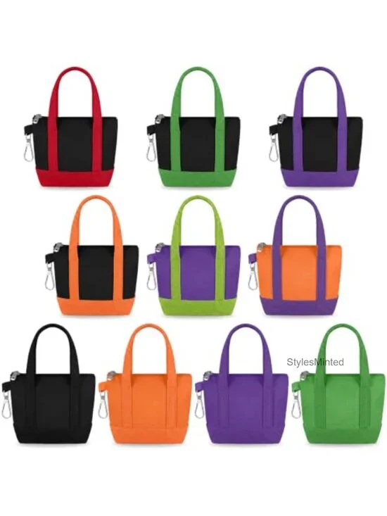 Mini Tote Bag Keychain Set Polyester Keychain Pouch Small Backpack Charm