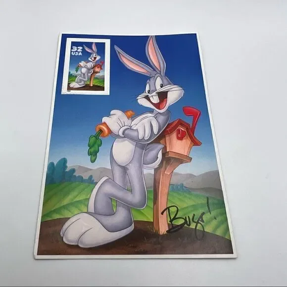 Vintage 1996 USPS Bugs Bunny Stamp Postcard