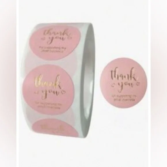 Thank you for your business Stickers Pink - 1 Roll (500 pieces)