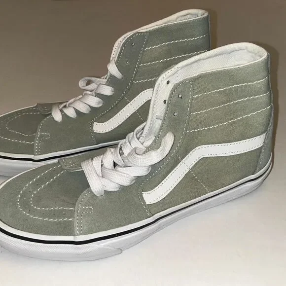Vans Sk8-Hi Green Embroidered Canvas High Top Shoes Size Mens 8.5 Womens 10