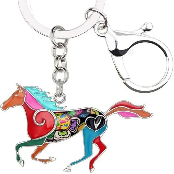 Horse‎ Key chain Purse Charm Multi Color Equestrian