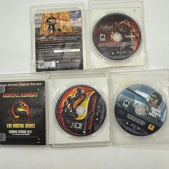 PlayStation‎ 3 PS3 Fallout Mortal Kombat Grand Theft Auto Games Lot of 3 games