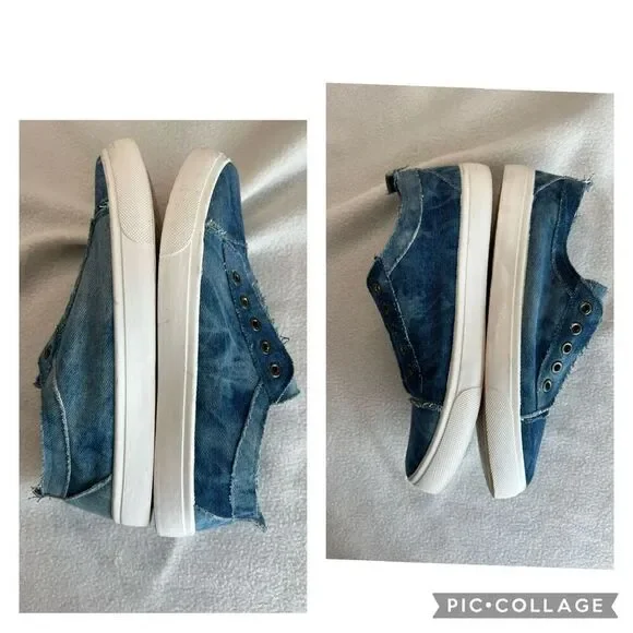Bamboo Denim Slip on Athletic Shoes