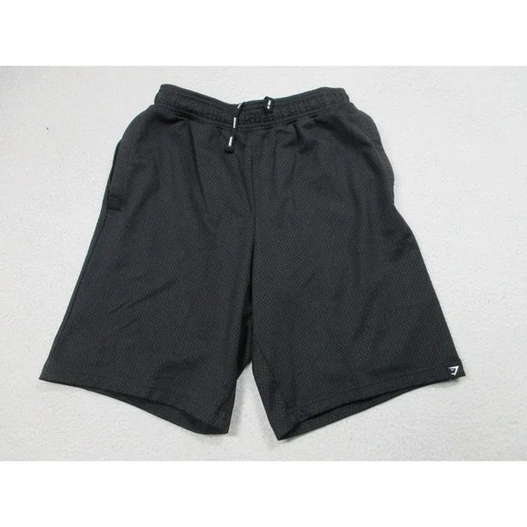 Gymshark Shorts Mens S Black Mesh Athletic Gym Training‎ Basketball Zip Pockets