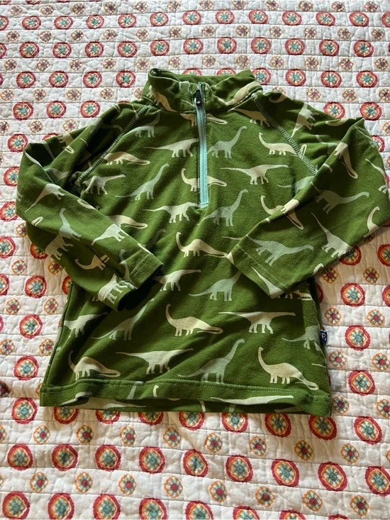 Kickee Pants Bamboo Dinosaur Quarter Zip Sweater size 4T