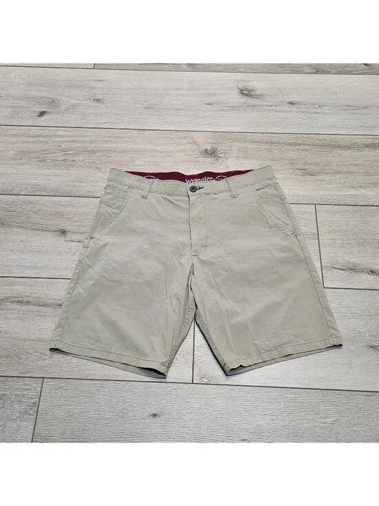Wrangler Outdoor Shorts Mens Size 34 Beige Khaki Hiking Casual Comfort