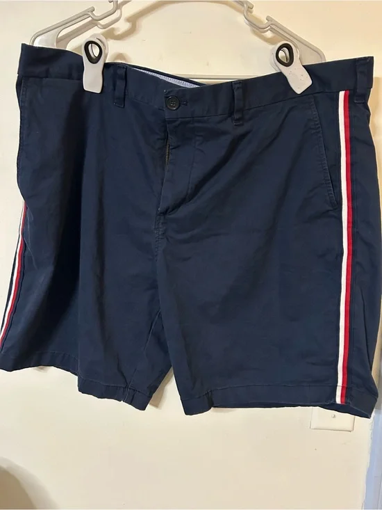 Tommy Hilfiger Navy Shorts with Red & White Side Stripes