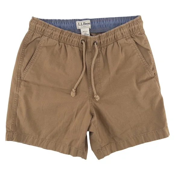 LL Bean Mens Small Dock Shorts Brown Classic Fit Cotton Gorpcore Lake Boat