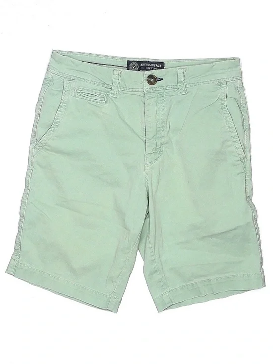 AEO American Eagle Outfitters Mint Green Flat Front Active Flex Shorts Slim Fit