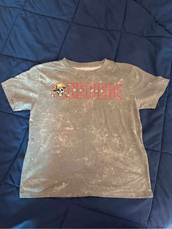 Onepiece Grey Kids Tee with Red Logo