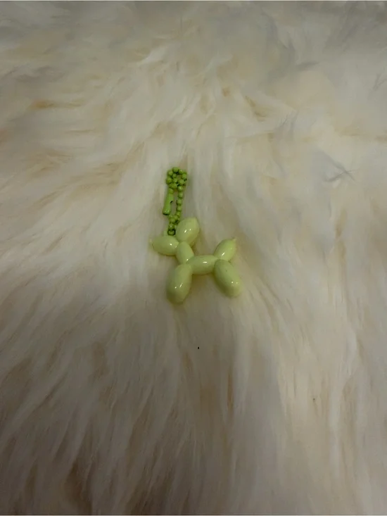 Lime Green Balloon Dog Charm Keychain