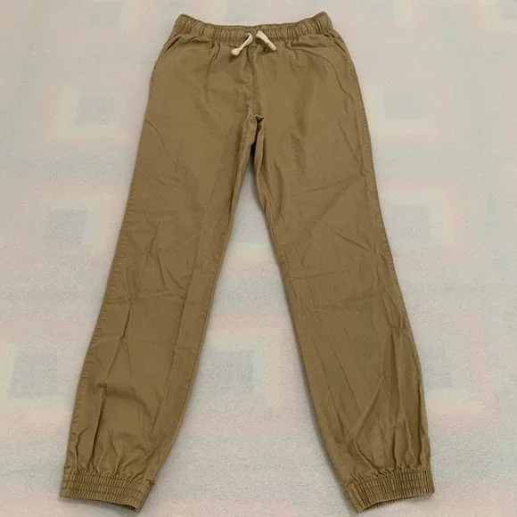 The Children's Place Jogger Pants BIG BOY Size 14 Khaki Tan Pull On Adjustable