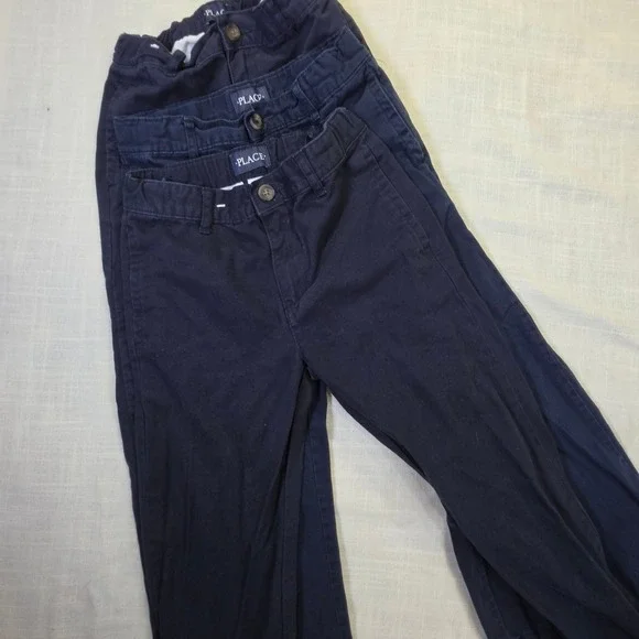 Childrens Place Boys Navy Blue Chino School Uniform Pants Bundle Size 7 Lot of 3
