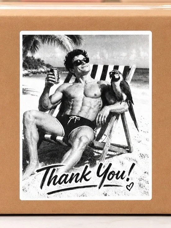 Beach Bod Thank You Stickers-100ct.