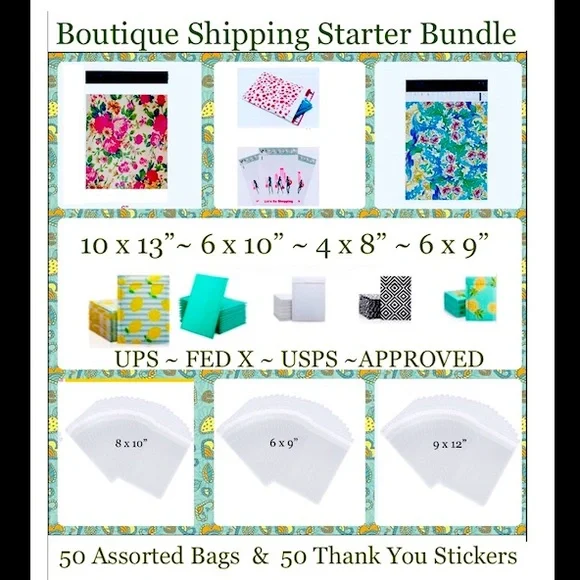 100pc Poly Mailer/Bubble Mailer Clear Bag Starter Bundle~100pcs complete Set 🆕