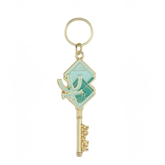 Sailor Neptune Michiru Kaiou Gold Turquoise Key Shaped Keychain