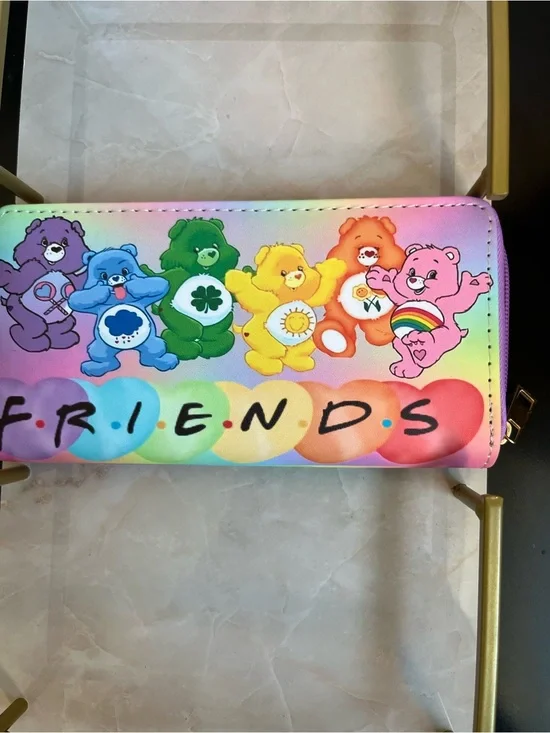 Pastel Rainbow Care Bears Zip Wallet