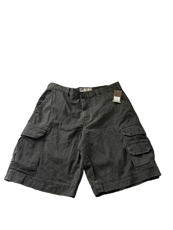 NWT Merona Mens Cargo Shorts Olive Twist Dark Green Classic Utility New Tag 34