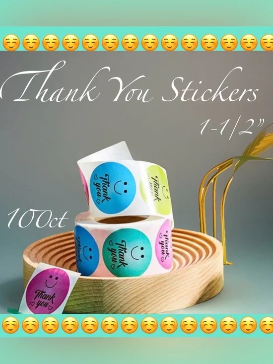 100 ~1.5” Thank You Boutique Stickers 🌟🆕🌟 2  For $15 (Bundle & Save)