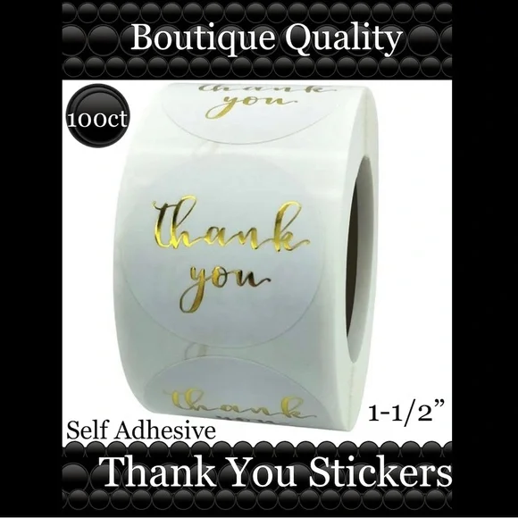 100 ~1.5” Thank You Boutique Stickers 🌟🆕🌟 2 Rolls For $15 (Bundle & Save)