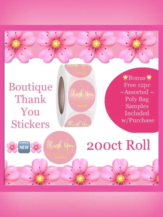 200ct~Thank you Stickers W/Bonus Sample Bags 🌟🆕🌟  (2-200ct For $20)