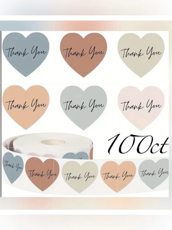 Thank You Design Stickers 100ct~ 1”  (Boutique) ~NEW~ 2 For $12