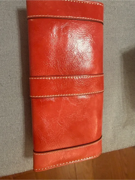 New York & Company Red Leather Trifold Wallet