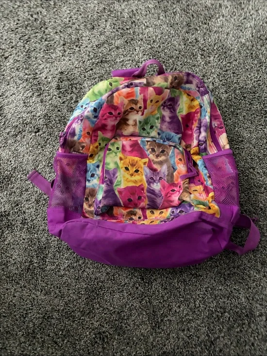 The Children's Place Purple Multi Kitten Print Backpack