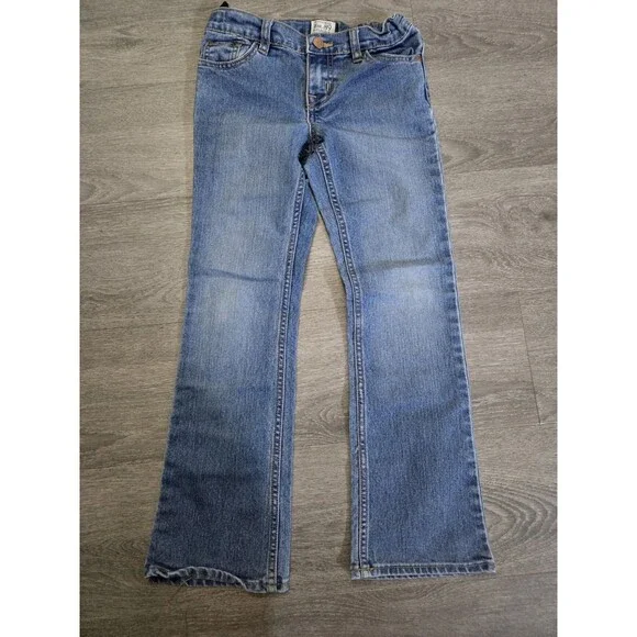 Place Est. 89 Girls Bootcut Jeans Size 8 Blue Denim Adjustable Waist