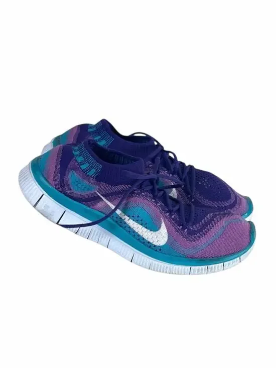 Nike Free Women’s Sneakers Running Teal Purple Pink Stretch Fabric Size 7.5