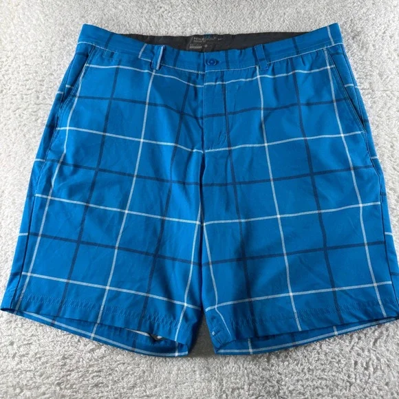 Nike‎ Dri-Fit Golf Tour Performance Dri Fit Blue Plaid Shorts Mens 35x9