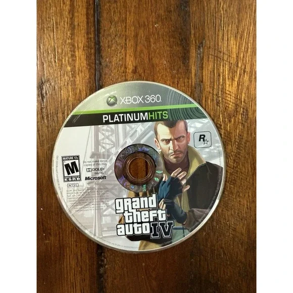 Grand Theft Auto IV - Platinum Hits Edition For Xbox 360 - Disc Only - Tested