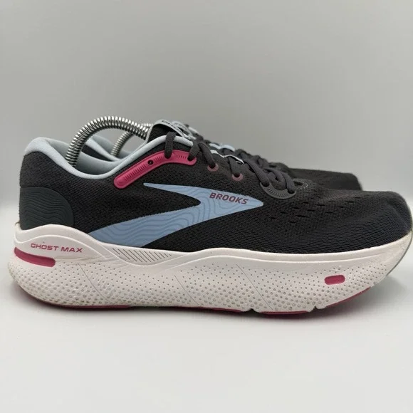 Brooks Ghost Max Women's Size 10.5 Black‎ Blue White Running Shoes Sneakers