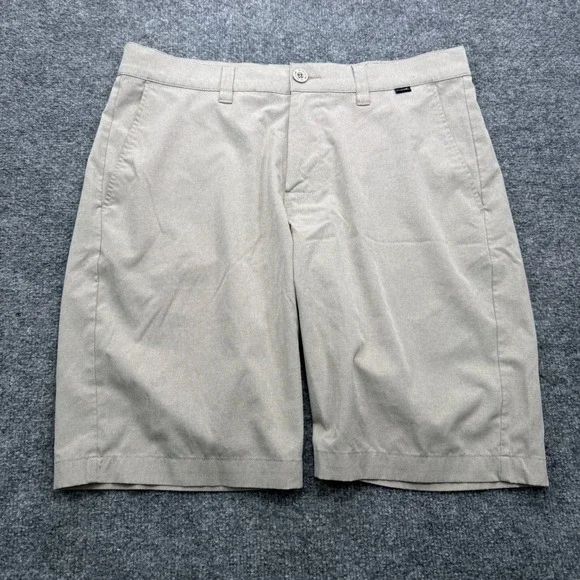 TravisMathew Golf Shorts Mens 33 Beige 9.5