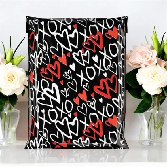 (10) 10x13 Valentine’s Day Heart Poly Mailers