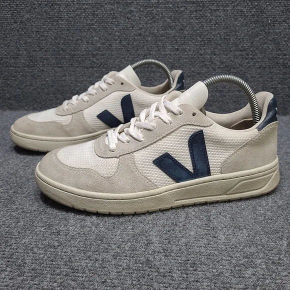 VEJA V-10 B-Mesh Womens Size US 10 / Mens 8 EU 41 White Beige Nautico Sneakers