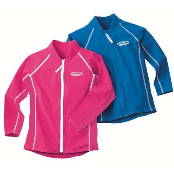 Solumbra Blue Kids Full Zip Swimshade Water Shirt To‎ 100+ SPF  Sz M (7-8)